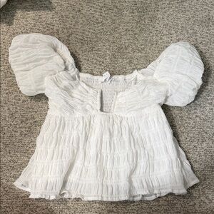 ASTR White Puff Sleeve Top